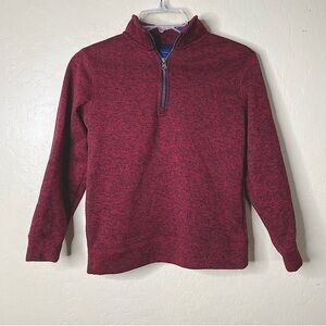 Arizona Jean Co Burgundy Quarter Zip Pullover Sweater Boys Size M Medium
